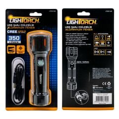 Lightorch LT03145 Şarjlı Alüminyum El Feneri 350 Lümen