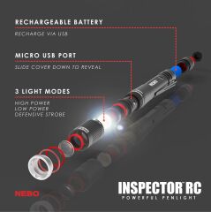 Nebo 6713 Inspector Cep Tipi Kalem LED El Feneri 180 Lümen