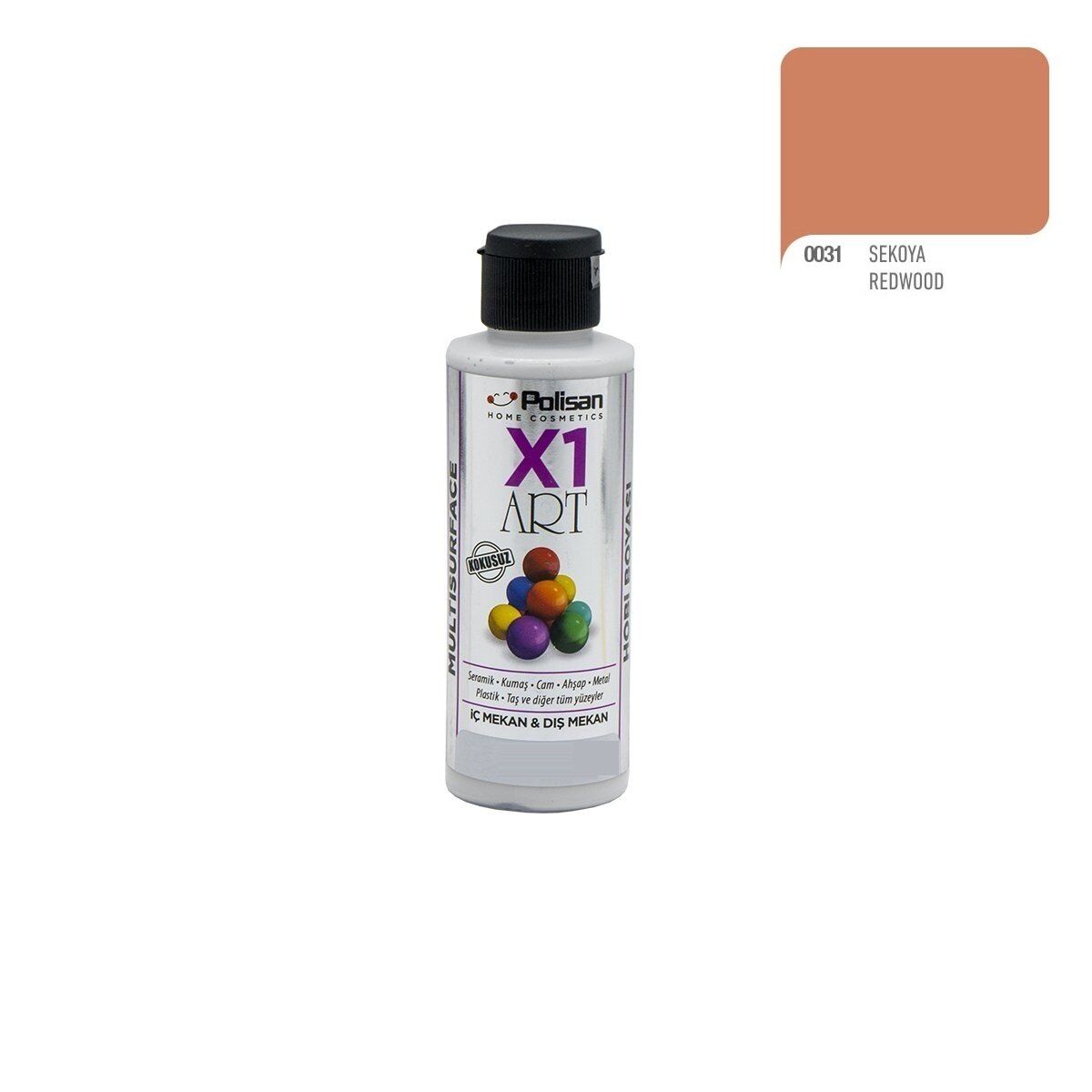 Polisan X1ART Multisurface Hobi Boyası 120ml - 0030 Gül