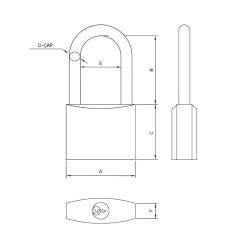 Master 500907 Uzun Asma Kilit Gri Kaplama 38 mm