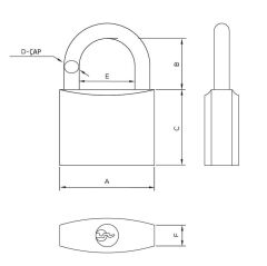 Master 500902 Asma Kilit Gri Kaplama 32 mm
