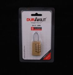 Dura Kilit DK-111 Pirinç Şifreli Asma Kilit 20 mm Dört Haneli