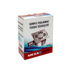 Mesa Teknik 10x10 Yan 32mm Çıkışlı Komple Paslanmaz Yer Süzgeci
