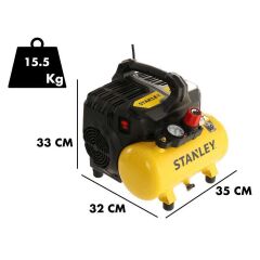 Stanley DST 100/8/6 Sessiz Hava Kompressörü 1Hp 6Lt 8Bar 59db