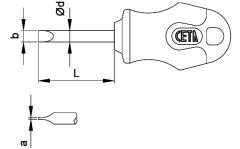 CETA FORM F13-040-025 C-Plus Topaç Düz Uçlu Tornavida 4 mm