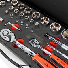 Ceta Form C20-35MH4 6 Köşe Lokma Takımı 1/2''+1/4'' 35 Parça (Metal Çanta)