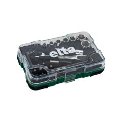 Elta 1/4'' Altıköşe Cırcırlı Lokma Anahtar ve Bits Uç Seti 23 Parça