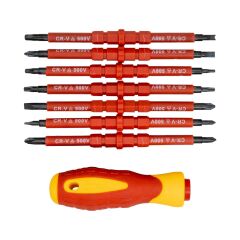 6041 Düz Yıldız Torx Değişken Uçlu İzoleli Tornavida Takımı 7 Parça