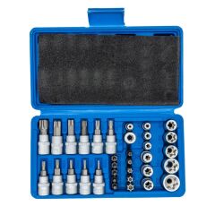 5529 3/8'' - 1/4'' İç-Dış Torx Bits Uçlu Lokma Anahtar Takımı 34 Parça