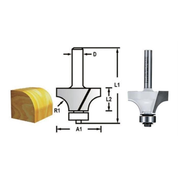 Makita D-48337 Freze Rulmanlı Yuvarlak Profil Bıçağı (Çift Bıçak)