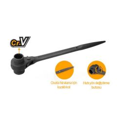 Ingco HRSTW17211 Çift taraflı Kazıklı Cırcır Lokma Anahtar 17x21