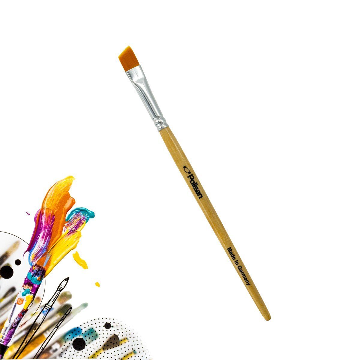 Polisan X1ART Pro Hobi İpek Yan Kesik Uçlu Fırça 10 mm