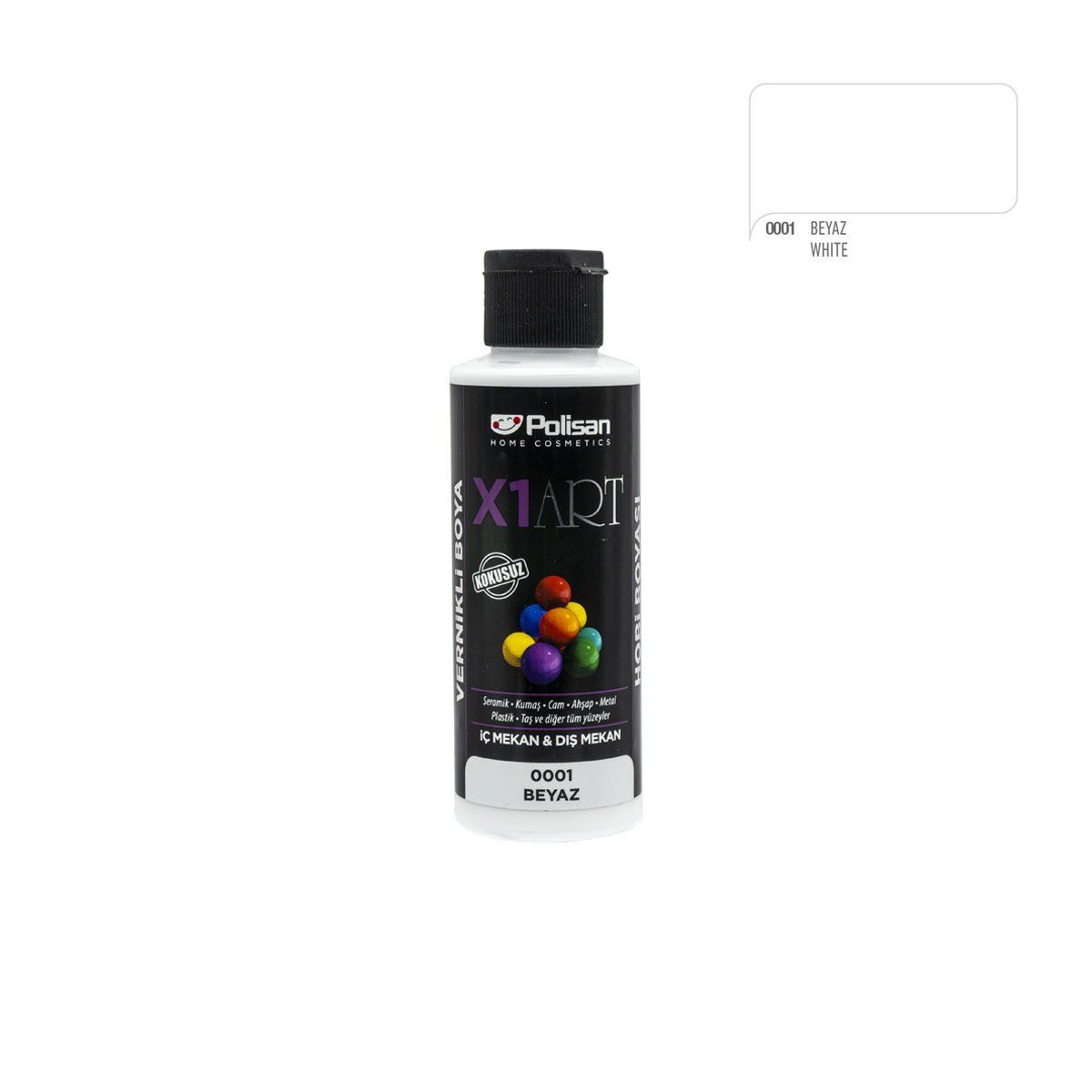 Polisan X1ART Vernikli Hobi Boyası 120ml - Beyaz