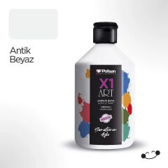 Polisan X1ART Vernikli Hobi Boyası 500ml - Antik Beyaz