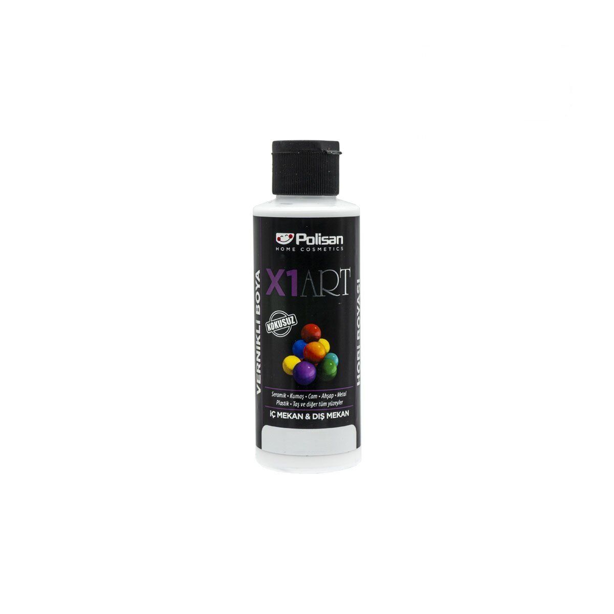 Polisan X1ART Vernikli Hobi Boyası 120ml - Siyah