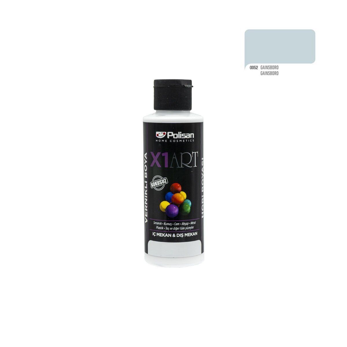 Polisan X1ART Vernikli Hobi Boyası 120ml - Gainsboro