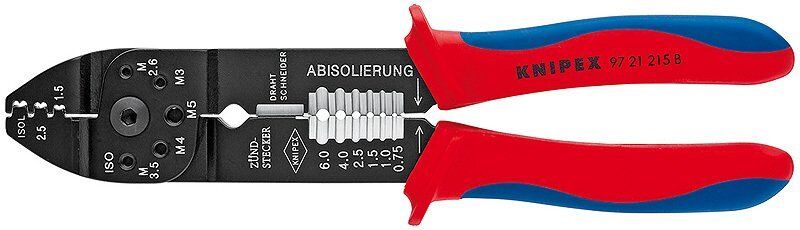 KNIPEX 97 21 215b Papuç Sıkma Ve Kablo Sıyırma Pensi 230 mm