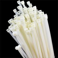 Master 505354 Plastik Kablo Bağı Cırt Kelepçe 3.6X200 mm Beyaz (100 Adet)