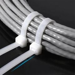Master 505354 Plastik Kablo Bağı Cırt Kelepçe 3.6X200 mm Beyaz (100 Adet)