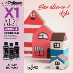 Polisan X1ART Vernikli Hobi Boyası 120ml - İnci Pembe