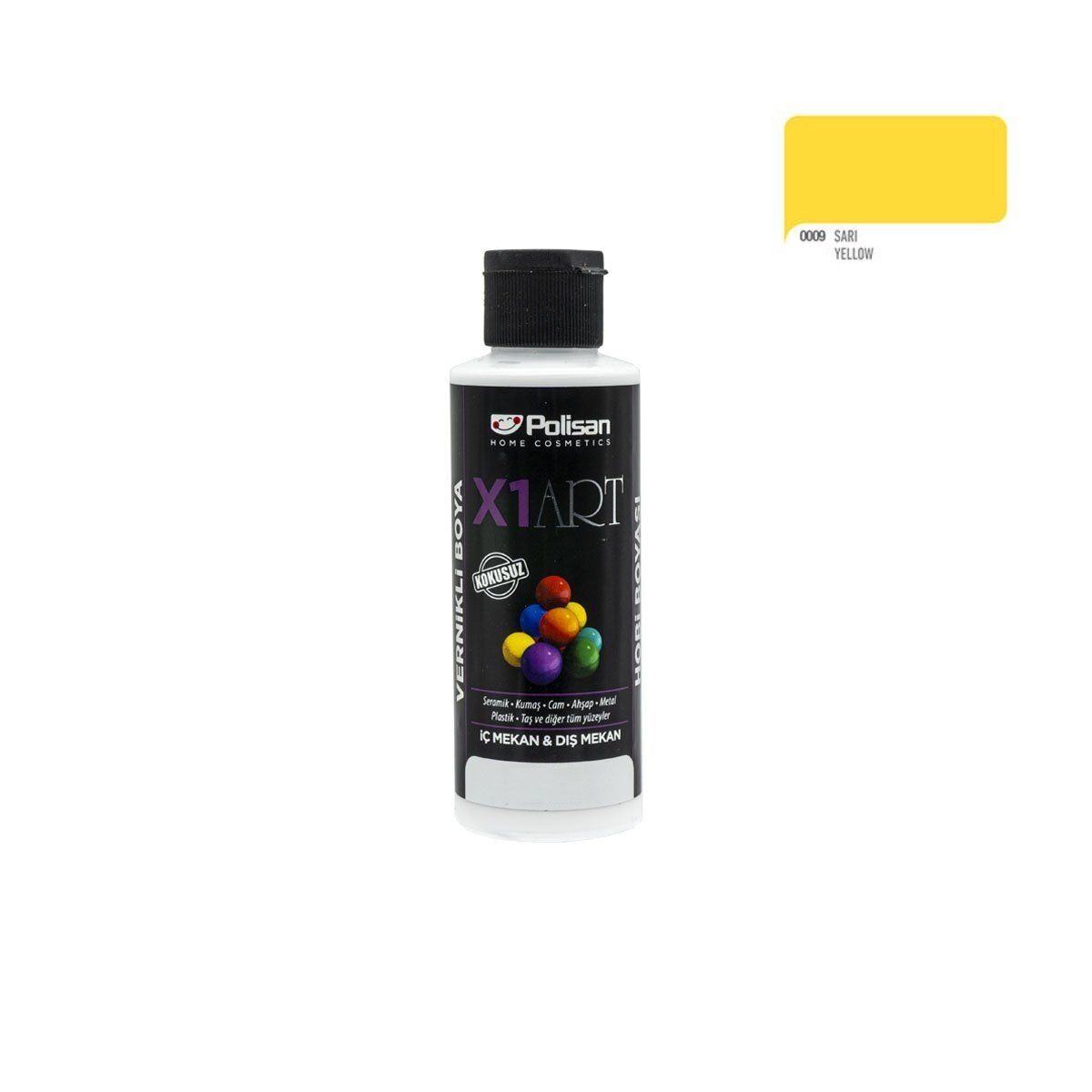 Polisan X1ART Vernikli Hobi Boyası 120ml - Sarı
