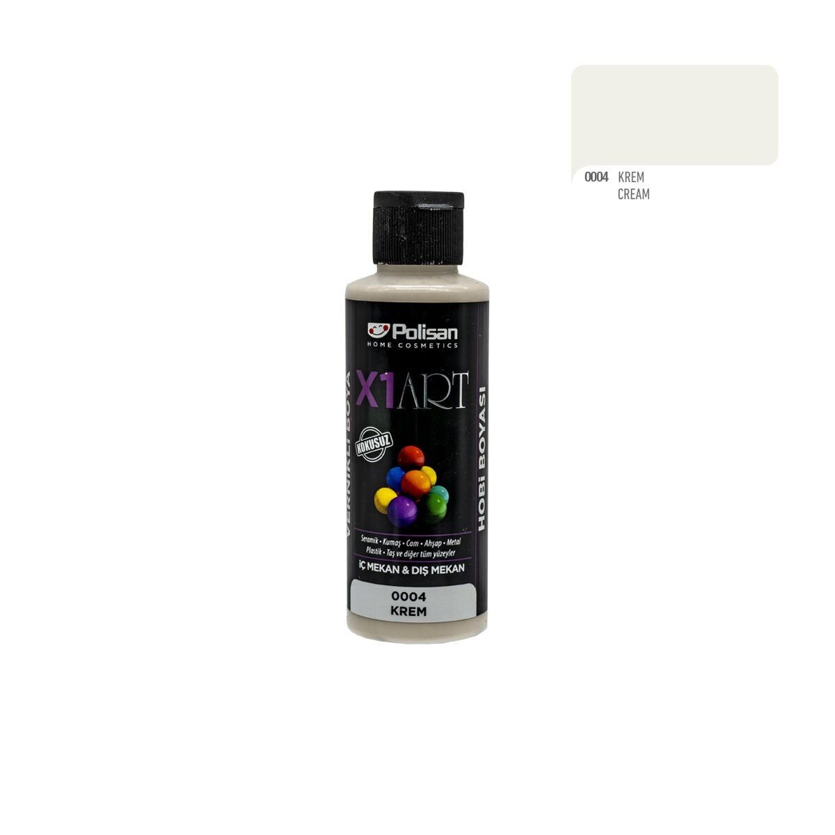 Polisan X1ART Vernikli Hobi Boyası 120ml - Krem