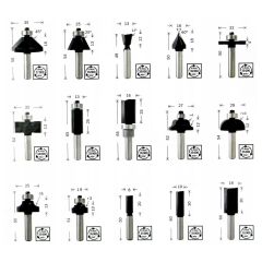 Bosch 2607017472 Ahşap Freze Uç Seti 15 Parça 8 mm Sap